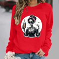 thumbnail image 2 of VKOYWKM Sweatshirts for Women Trendy Halloween Funny Print Pullover Long Sleeve Crew Neck Oversized Sweatshirts Fall Sweatshirt, 2 of 7