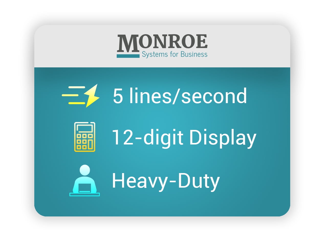Monroe 8130X - Printing calculator - VFD - 12 digits - AC adapter - black