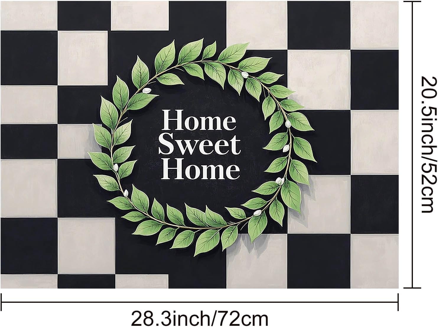 Sweet Home Stove Top Cover for Electric 28x20 Inch Diatomite Kitchen Decor Glass Cooktop Protector Countertop Mat with Black and White Checker Design Stovetop Covers for Kitchen Coffe Bar