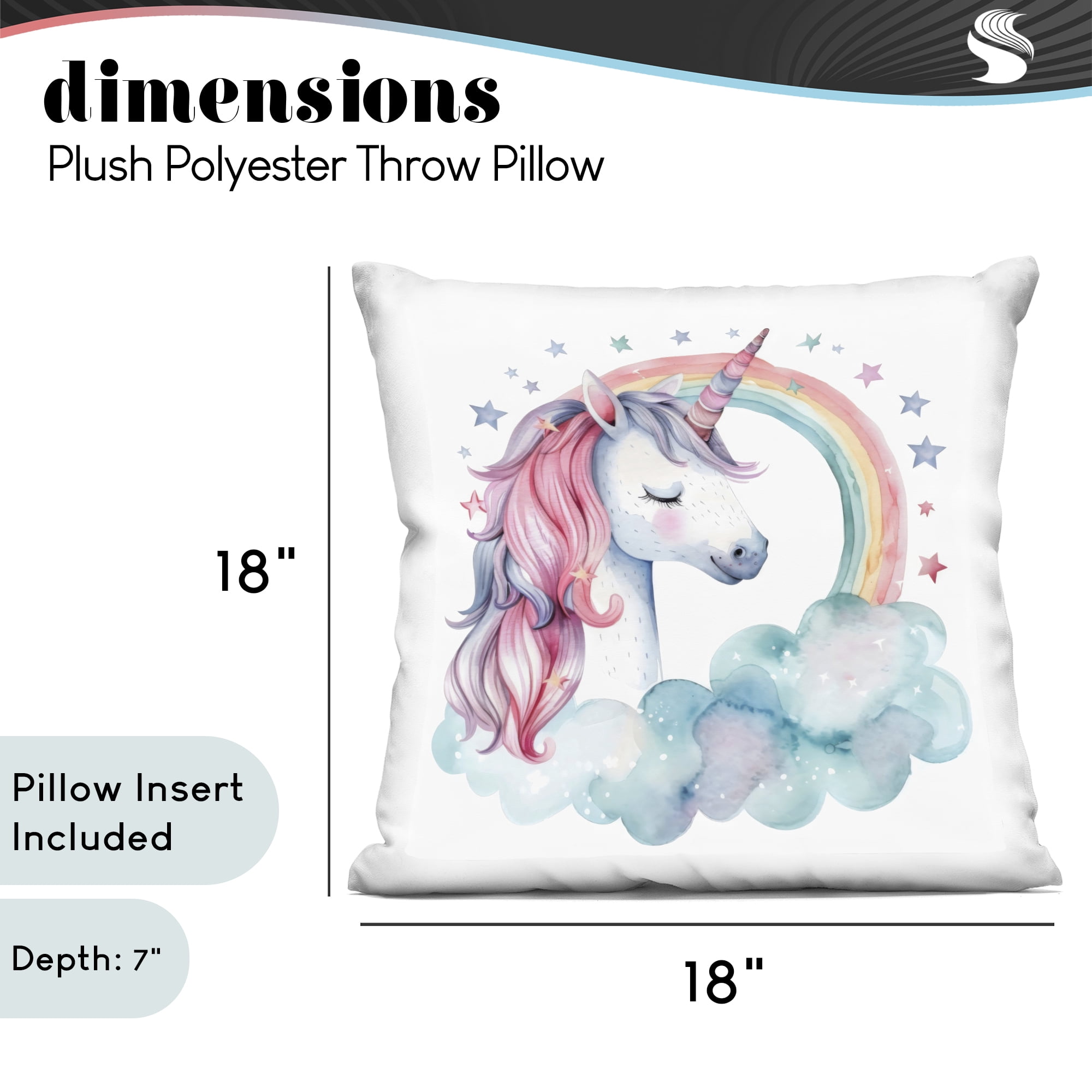 Stupell Industries Starry Rainbow Unicorn Decorative Printed Throw Pillow, design by Creative Studio