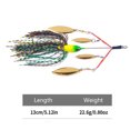 thumbnail image 2 of Spinnerbait artificial de 13 cm con cebo giratorio de lentejuelas para pesca de lubina color marrón, 2 of 5