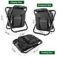 thumbnail image 6 of KAMIDA Camping Chairs With Storage Bag ,Folding Stool,Portable Chair,Fishing Chairs,Outdoor Backpack Chair  With Oxford Cloth  For Beach/Fishing/Camping/Family - Black, 6 of 8