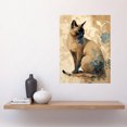 thumbnail image 2 of Tonkinese Cat with Blue Flower Modern Watercolour Illustration Large Wall Art Poster Print Thick Paper 18X24 Inch, 2 of 5