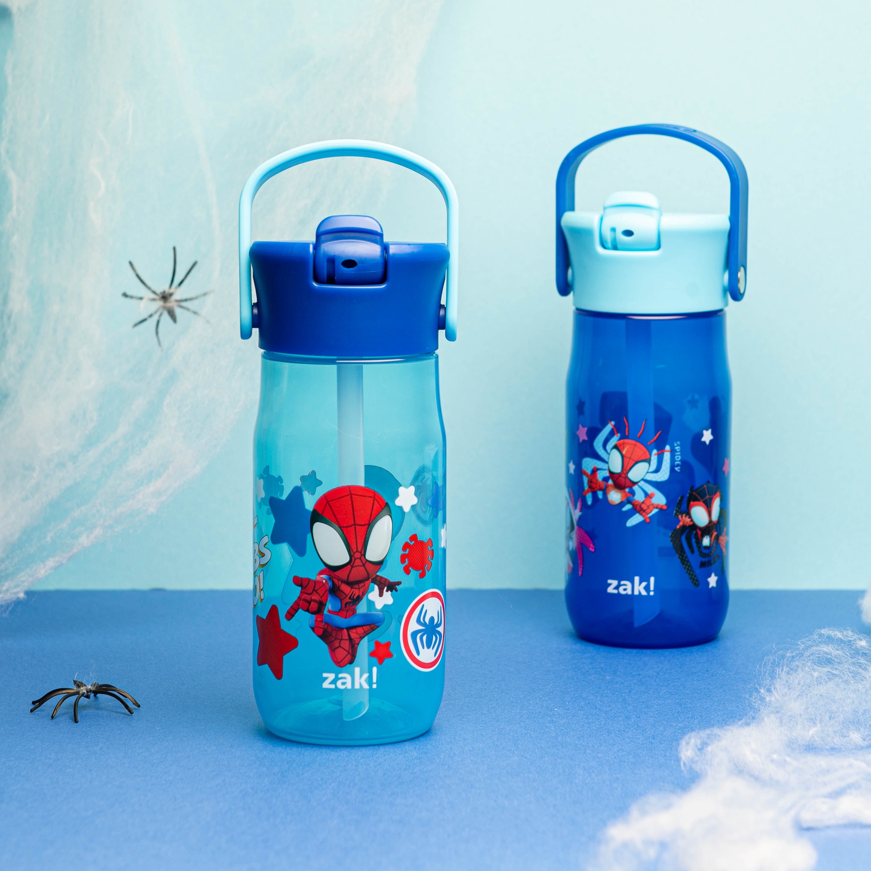 Spiderman Kids Reusable Water Bottle Set - 12 Pack 11 Oz Bottles With Lids & Stickers, Party Favors