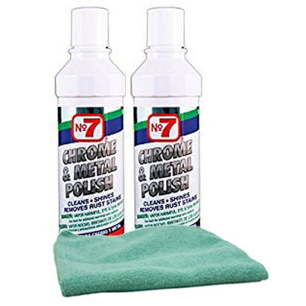 No.7 Chrome and Metal Polish (8 oz) Bundle with Microfiber Cloth (3