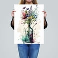 thumbnail image 4 of Elegant Wildflower Bouquet in Glass Bottle Vase Watercolour Painting Red Purple Blue Spring Flower Blooms Large Wall Art Poster Print Thick Paper 18X24 Inch, 4 of 5