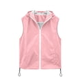 thumbnail image 5 of AHTJRT Hooded Vest for Boys Girls Sleeveless Zip-Up Lightweight Breathable Vests Summer Outdoor Sun Protection Tops with Pockets Pink 5-6 Years, 5 of 10