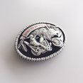 thumbnail image 2 of Vintage Wolf Western Oval Belt Buckle Gurtelschnalle Boucle de ceinture With Enamel, 2 of 5