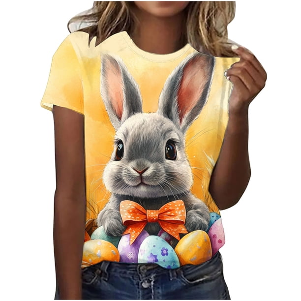 Camisas de Manga Larga para las Mujeres Suelto Ajuste Impreso Verano Sexy Cuello Redondo Superior, Poliéster Regular