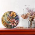 thumbnail image 5 of Round Clock Black Clock 9.84*9.84 Inch Round Art Clock Decorative Clock Creative Clock Dual-Purpose Clock Wall Clock Clock Fashion Decoration Two Flowers, 5 of 9