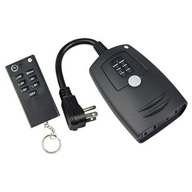 Outdoor Remote Control Outlet with Wireless Remote and Countdown