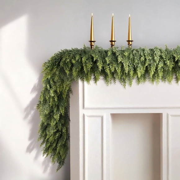Boovnll Guirlande de Noël, Rotin Artificiel Doux Décoration d'Halloween de Noël Décoration d'Hôtel Intérieur et Extérieur, Guirlande de Pin, Guirlande