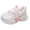 thumbnail image 3 of enyan Big Girls Sneakers Fashion Sneakers Breathable Lightweight Lace-up Running Walking Running Sneakers for Girls (Toddler/Little Kid/Big Kid) Orange,2, 3 of 7