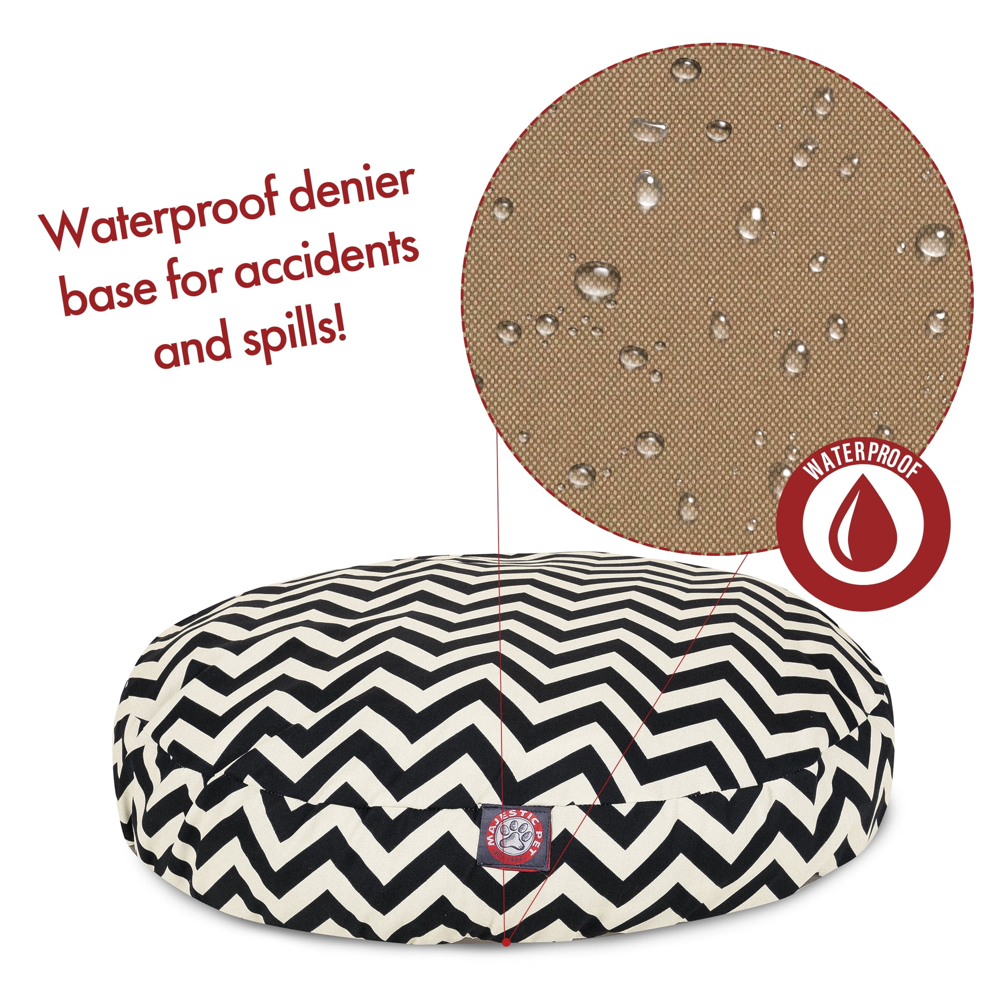 Majestic Pet | Chevron Round Pet Bed For Dogs, Removable Cover, Black, Small