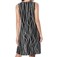 thumbnail image 2 of Hand Drawn Lines Spring Summer Dresses for Women Fashion T-shirt Dress Casual Sleeveless Loose Sundress with Pockets, 2 of 5