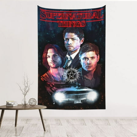 Tapestry Supernatural , Wall Art Hanging Decor Tapestry Design For Bedroom Home Decor Frat Wall Outdoor Flag 60x40in