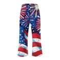 thumbnail image 3 of American Flag Pants Capri Pants for Women 4th of July Pants Womens Capris for Summer Women Casual Pants Straight Leg Drawstring Elastic Waist Loose Comfy Trousers with Pockets, 3 of 4