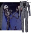 thumbnail image 2 of Disfraz de Jack Skelington para hombre y mujer, traje de pantalón con parte superior a rayas, uniforme para fiesta de Halloween, 2 of 4