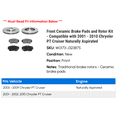 thumbnail image 2 of Front Ceramic Brake Pads and Rotor Kit - Compatible with 2001 - 2010 Chrysler PT Cruiser Naturally Aspirated 2002 2003 2004 2005 2006 2007 2008 2009, 2 of 2