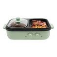 thumbnail image 6 of 1300W Hot Pot Electric with Grill, 1L,0.2L 2 in 1 Indoor Non-Stick Electric Pot and Griddle for Korean BBQ, Steaks, Shabu Shabu,Independent Dual Temperature Control, Fast Heating, Green, 6 of 14