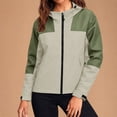 thumbnail image 6 of QUNYINEY Colorblock Womens Lightweight Rain Jackets Zip up Hooded Waterproof Raincoats Long Sleeve Windbreaker Hiking Coats for Women, 6 of 9