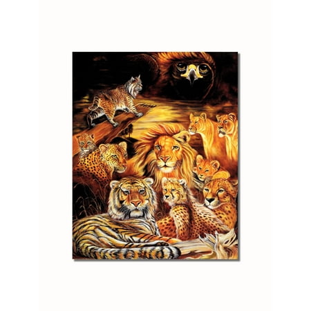 Tiger Woods Picture Top - Big Cat Collage Tiger Lion Cheetah Leopard Lynx Wall Picture 8x10 Art Print