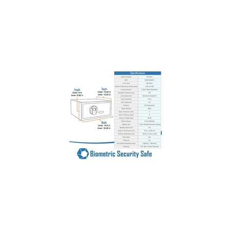 Barska - Biometric Safe with Fingerprint Lock - Black
