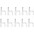 thumbnail image 1 of 100 Pinces Rondes en Acier pour Organiser Fils Électriques, Câbles TV, 6mm (Blanc), 1 of 5