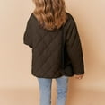 thumbnail image 6 of Penkiiy Women's Quilted Lightweight Jackets Casual Long Sleeve Button Down Puffer Coat with Pockets XL Brown, 6 of 9