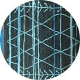 thumbnail image 1 of Ahgly Company Indoor Round Oriental Light Blue Industrial Area Rugs, 3' Round, 1 of 4