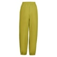 thumbnail image 3 of Plus Size Women's Solid Bow Knot Elastic Button Decor Casual Pants with Pockets, 3 of 14