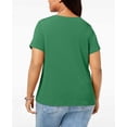 thumbnail image 2 of I.N.C Womens Twisted Pullover Blouse, Green, Plus Size, 0X, 2 of 2