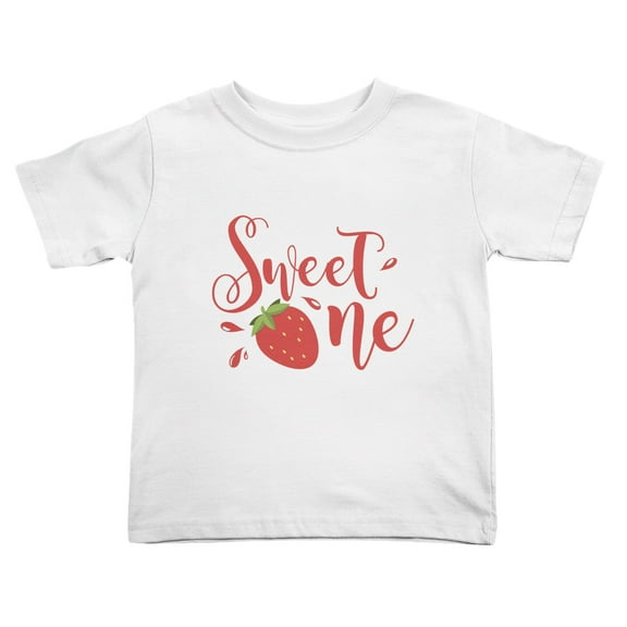 Sweet One Strawberry 1St Birthday Cute Toddler Tshirts for Boys Girls (White, Youth S)