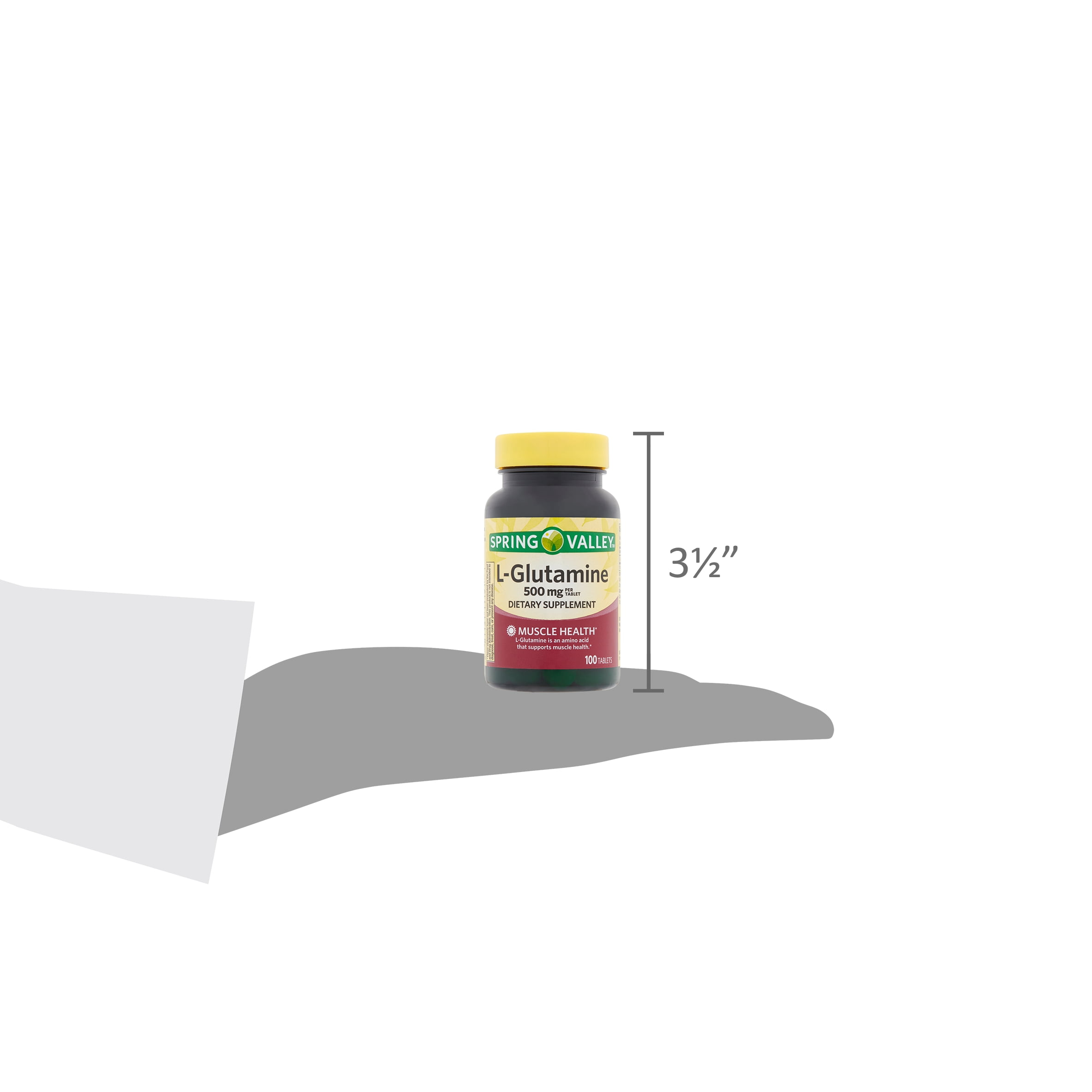 Spring Valley L-Glutamine Tablets Dietary Supplement, 500 mg, 100 Count