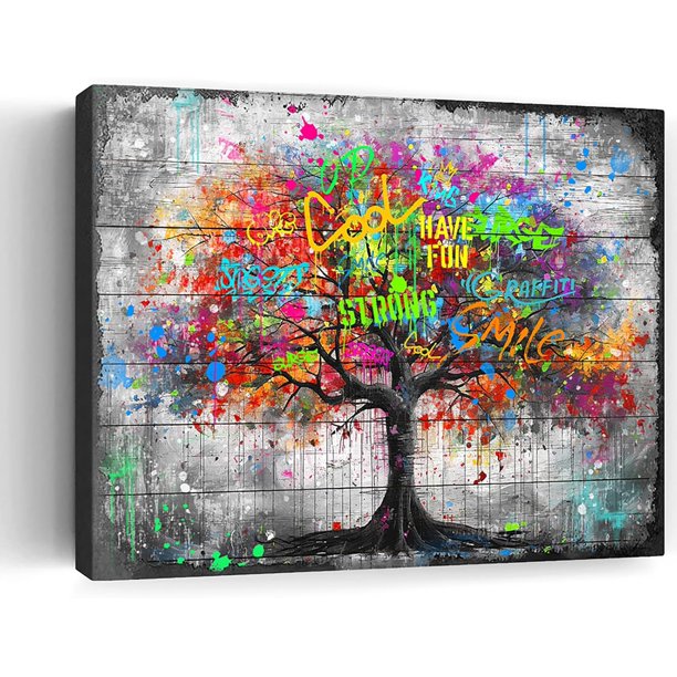 Sunset foggy forest mountain landscape painting, room painting, artistic work, home decoration, wall fabric painting