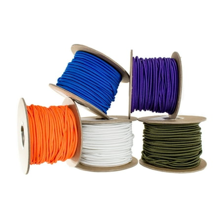 

Paracord Planet 1/8-inch Shock Cord Spools – Multiple Colors – 100 Feet in Length – Comes Wrapped on Spool