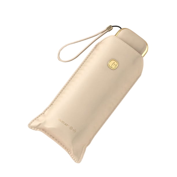 Yuarrent Bonito miniparaguas a prueba de viento, sombrilla ligera antideslizante hecha a mano, exquisitas sombrillas de bolsillo para el sol Paraguas de lluvia color albaricoque