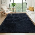 thumbnail image 1 of Garvee 4'x6' Fluffy Area Rugs Soft Fuzzy Carpet, Non Slip Shaggy Accent Rug for Living Room Bedroom Home Decor, Navy Blue, 1 of 8