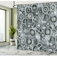 thumbnail image 5 of Ambesonne Grey Shower Curtain, Clock Technologic Pattern, 69"Wx84"L, Grey Grey, 5 of 5