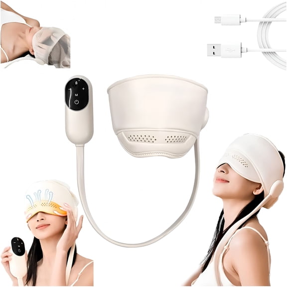 ZORVENA Electric Migraine Relief Cap Massager, Eye & Head Massager with 6 Airbags and 3 Heat Modes, Smart Temple Massager Sleep Aid, Head Massager, Stress Relief, Relaxation