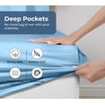 thumbnail image 4 of Royale Linens 100% Organic Cotton Fitted Sheet - Percale Weave - Super Soft Deep Pocket Bottom Sheets - Lake Blue Elastic Sheet Full Size - Full Fitted Sheets Only - (54"x75"+15", Lake Blue), 4 of 9