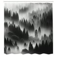 thumbnail image 4 of Ambesonne Black and White Shower Curtain, Foggy Forest Scene, 69"Wx75"L, Grey and Charcoal Grey, 4 of 4