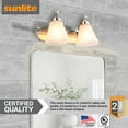 thumbnail image 5 of Sunlite Modern Incandescent Vanity Light Fixture, Bell-Shaped Frosted Glass Shade, Medium Base (E26) Socket, Standard A19 (100W Max), Brushed Nickel, 5 of 6