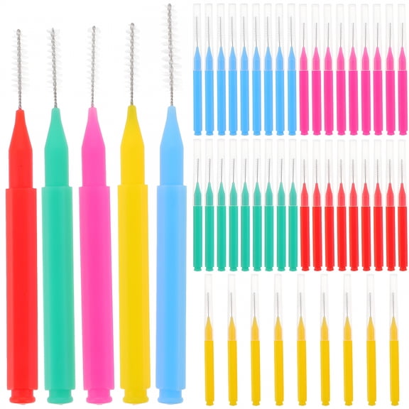XIRQI 100 pcs Braces Cleaner Brush Interdental Brush Flosser Tooth Cleaning Brush Dental Teeth Gum