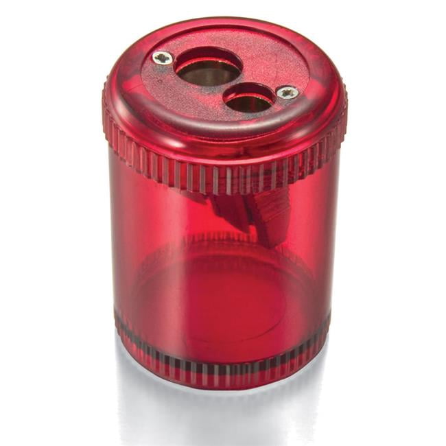 Officemate International  Pencil Or Crayon Sharpener, Twin - Red