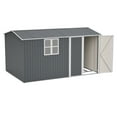 thumbnail image 2 of 8'x12' Outdoor Storage Shed - Steel Construction with Windows, Vents & Secure Hinged Doors for Garden/Patio Storage, 2 of 13
