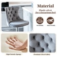 thumbnail image 6 of Bar Stools Set of 2, PAPROOS Swivel 25-33''Adjustable Height Bar Stools with Back, Velvet Upholstered Counter & Bar Height Bar Stools with Button Tufted & Nail Trim for Kitchen Island, Gray & Silver, 6 of 12