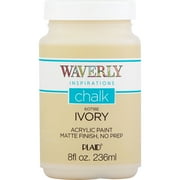 (3 pack) Waverly Inspirations Chalk Paint, Ultra Matte, Ivory, 8 fl oz