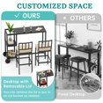 thumbnail image 4 of 3PCS Patio Bar Set Outdoor Metal Bar Dining Table with Stemware Racks Storage Shelves 2 Bar Stools with Cushion Footrest, Black, 4 of 10