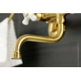 thumbnail image 3 of Kingston Brass KS616SB Wall Mount Bathroom Faucet, Brushed Brass, 3 of 5